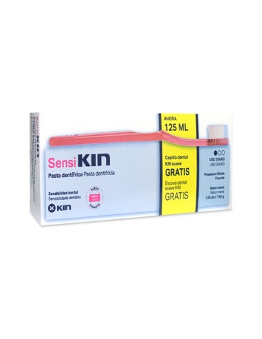 SENSIKIN PASTA 125ML + CEPILLO DENTAL KIN SUAVE REGALO