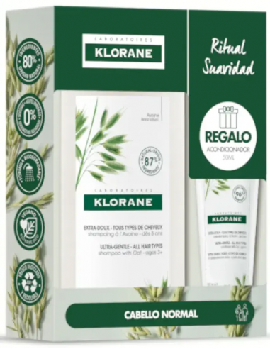 KLORANE CHAMPU AVENA 400ML + REGALO ACONDICIONADOR 50ML