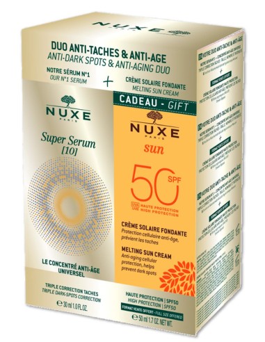 NUXE DUO ANTIMANCHAS Y PROTECCION SUPER SERUM [10] 30 ML + CREMA SOLAR SPF50 50 ML REGALO