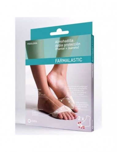 PROTECTOR DOBLE JUANETE + PLANTAR FARMALASTIC FEET TALLA GRANDE 2 UNIDADES