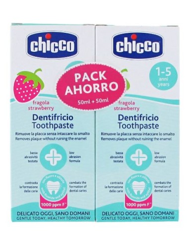 CHICCO BIPACK PASTA DIENTES FRESA +12M (2 X 50ML)