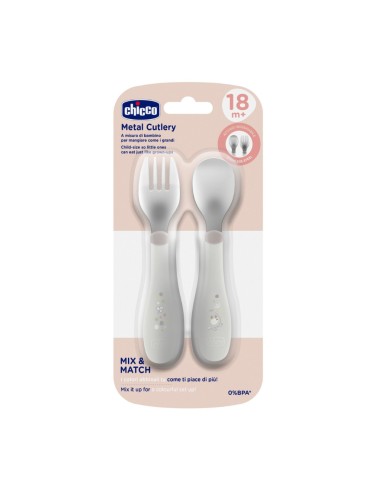 CHICCO SET CUBIERTOS ACERO INOXIDABLE...