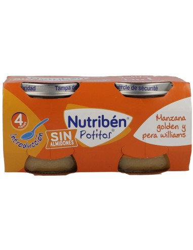 NUTRIBEN POTITOS MANZANA GOLDEN PERA WILLIAMS 2 ENVASES 120 G
