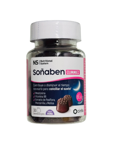 NS SOÑABEN GUMMIES 30 CARAMELOS DE GOMA SABOR MORA