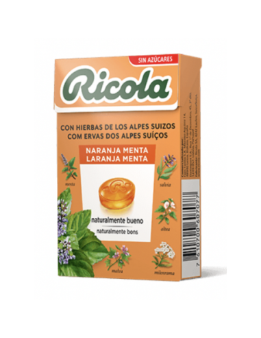 Ricola Caramelos Sin Azucar 1 Envase 50 G Sabor Naranja