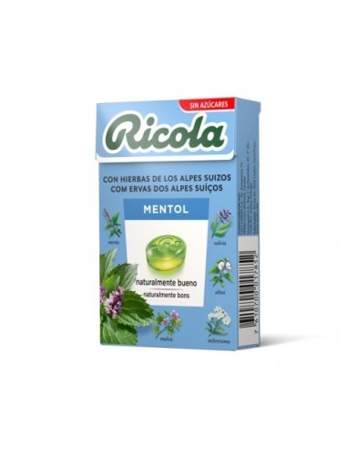 RICOLA CARAMELOS SIN AZUCAR 1 ENVASE 50 G SABOR MENTOL