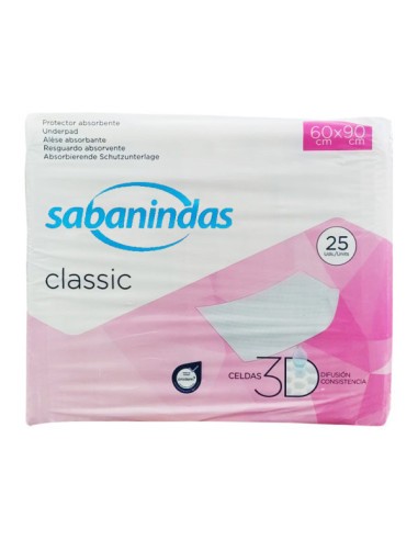 PROTECTOR DE CAMA SABANINDAS ABSORBENTE NORMAL 60 X 90 25 U