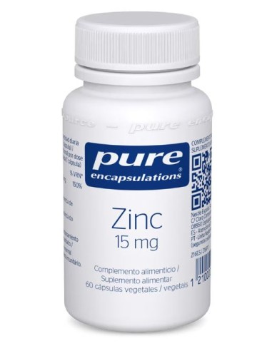 PURE ENCAPSULATIONS ZINC 15 MG 60 CAPSULAS VEGETALES