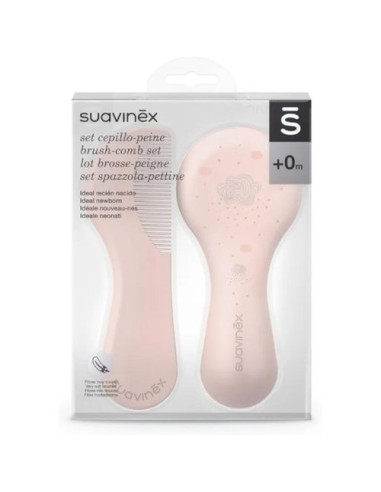 CEPILLO Y PEINE INFANTIL SOFT SUAVINEX ROSA DECORADO
