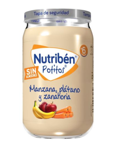 NUTRIBEN MANZANA PLATANO Y ZANAHORIA 1 POTITO 235 G