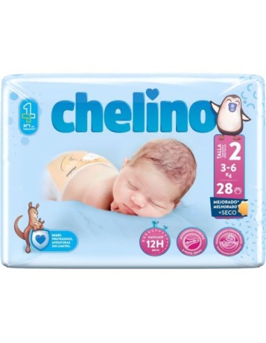 PAÑAL INFANTIL CHELINO TALLA 2 3 - 6 KG 28 PAÑALES