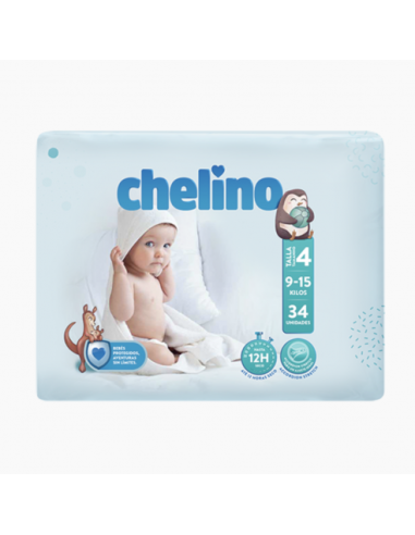 PAÑAL INFANTIL CHELINO TALLA 4 9 - 15 KG 36 PAÑALES