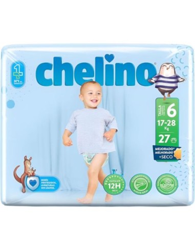 PAÑAL INFANTIL CHELINO TALLA 6 17 - 28 KG 27 PAÑALES