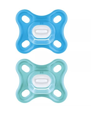 CHUPETE SILICONA MAM COMFORT 3-12 MESES 2 UNIDADES COLOR AZUL PACK DOBLE