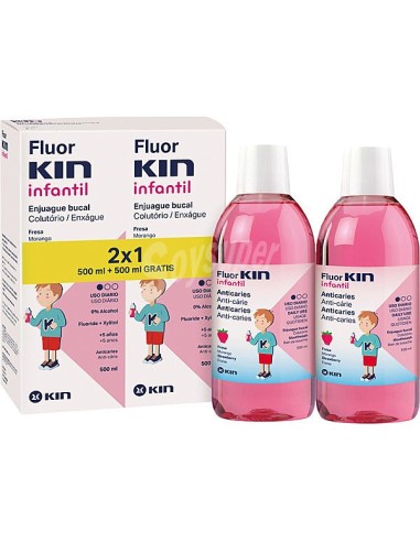 PACK FLUOR KIN INFANTIL ENJUAGE FRESA...