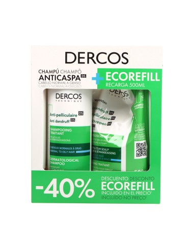 DUPLO DERCOS CHAMPU CASPA GRASA 390...